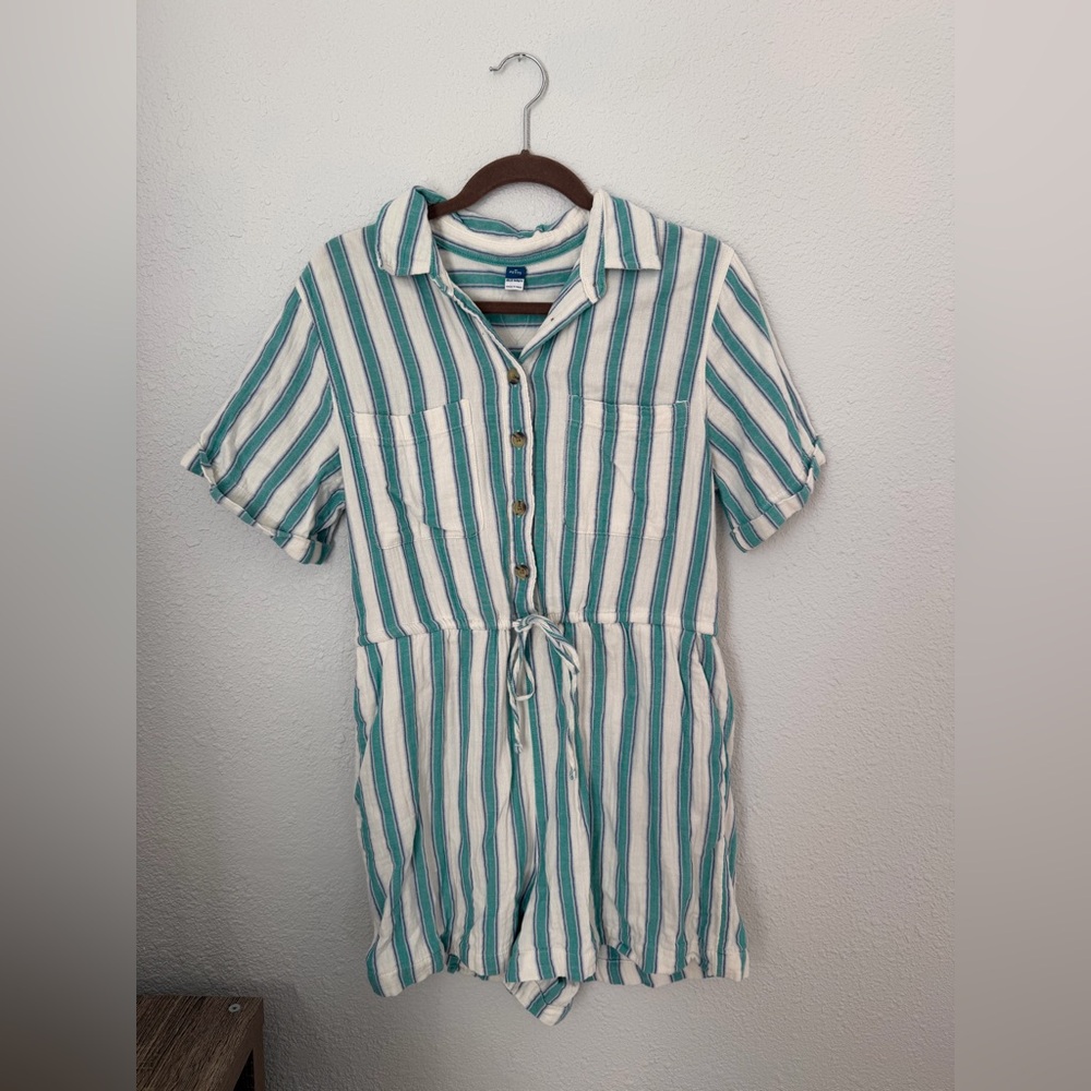 Old Navy Striped Button-Up Romper
